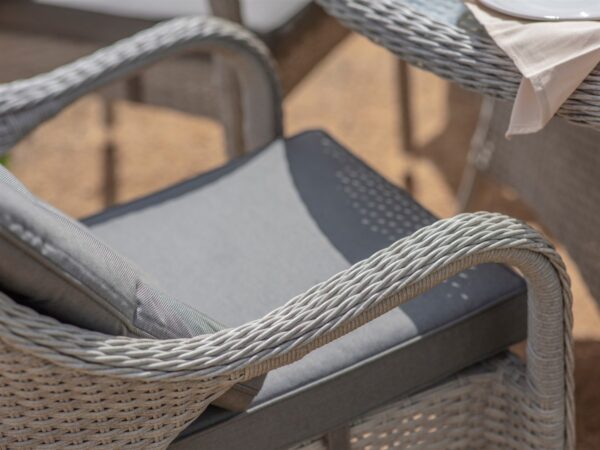 Cherington Rattan 6 Seat Round Dining Set with Parasol & Base - Image 3