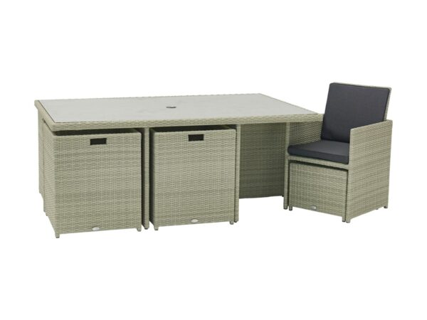 Kingscote Cloud Rattan 6 Seater Cube Set with Stools / Footstools - Image 6
