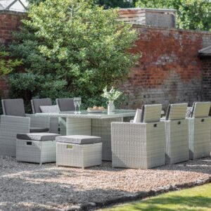 Kingscote Cloud Rattan 6 Seater Cube Set with Stools / Footstools