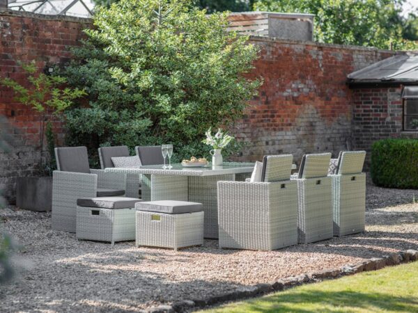 Kingscote Cloud Rattan 6 Seater Cube Set with Stools / Footstools