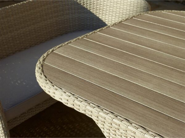 Tetbury Nutmeg Rattan 8 Seater Balcony Set with Tree-Free Top, Parasol & Base - Image 3