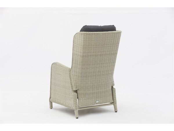 Chedworth Dove Grey Rattan Deluxe Recliner Set with 2 Footstools & Side Table - Image 5