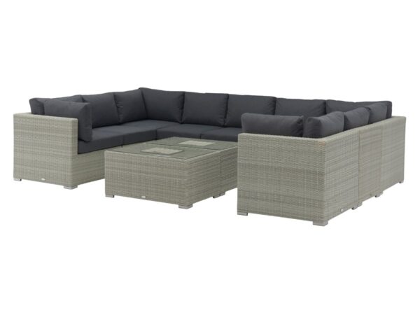 Kingscote Cloud Rattan U-Shape Sofa with 2 Ice Bucket Coffee Tables - Image 5