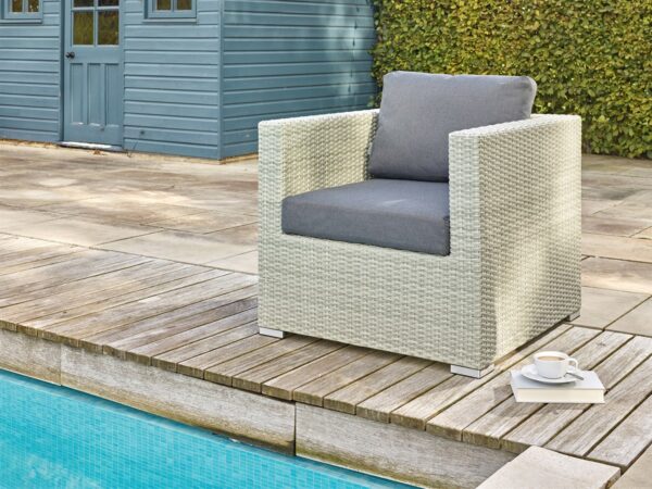 Kingscote Cloud Rattan L-Shape Sofa with Rectangle Dual Height Table, Armchair & Bench - Image 5