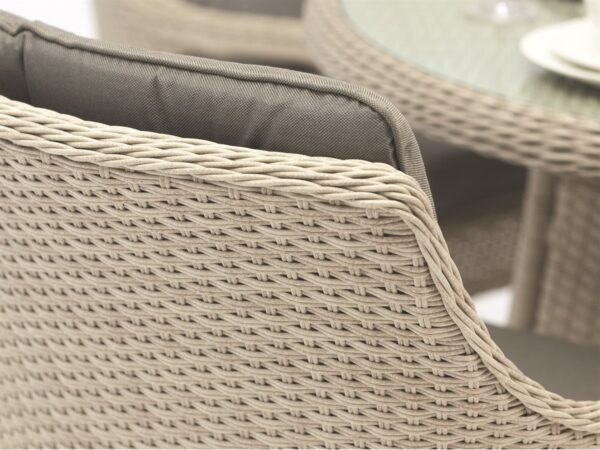 Cherington Rattan 4 Seat Round Dining Set with Parasol & Base - Image 3