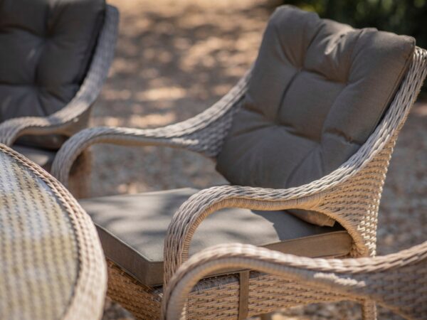Cherington Rattan 8 Seat Elliptical Dining Set with Lazy Susan, Parasol & Base - Image 3