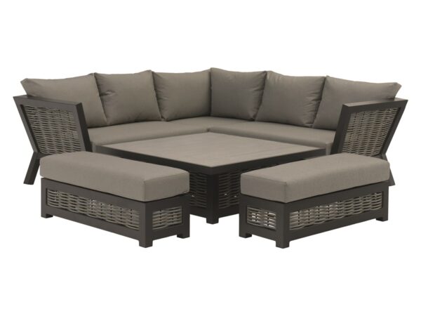 Mottisfont Corner Sofa with Square Piston Adjustable Table & 2 Benches