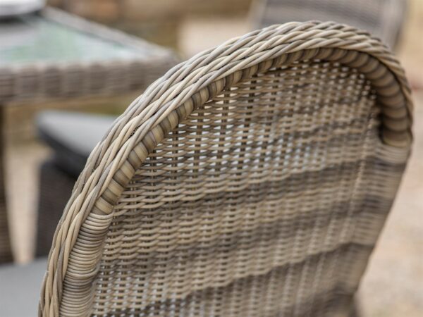 Sahara Rattan 4 Seat Square Dining Set with Parasol & Base - Image 4