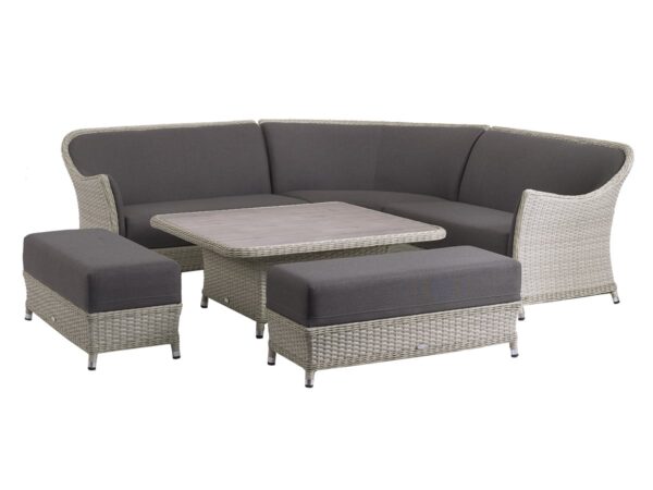 Panama Rattan Corner Sofa with Square Dual Height Table & 2 Benches - Image 3