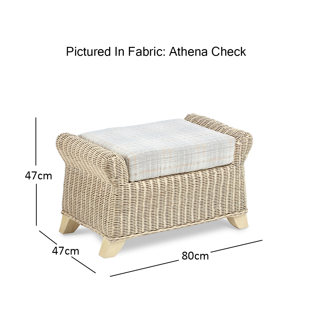 Clifton Rattan Footstool with Storage & Removable Cushion - Image 2
