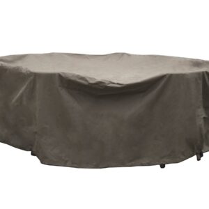 Rattan L-Shape Sofa with Rectangle Firepit Table & 2 Benches Set Covers - Long Right