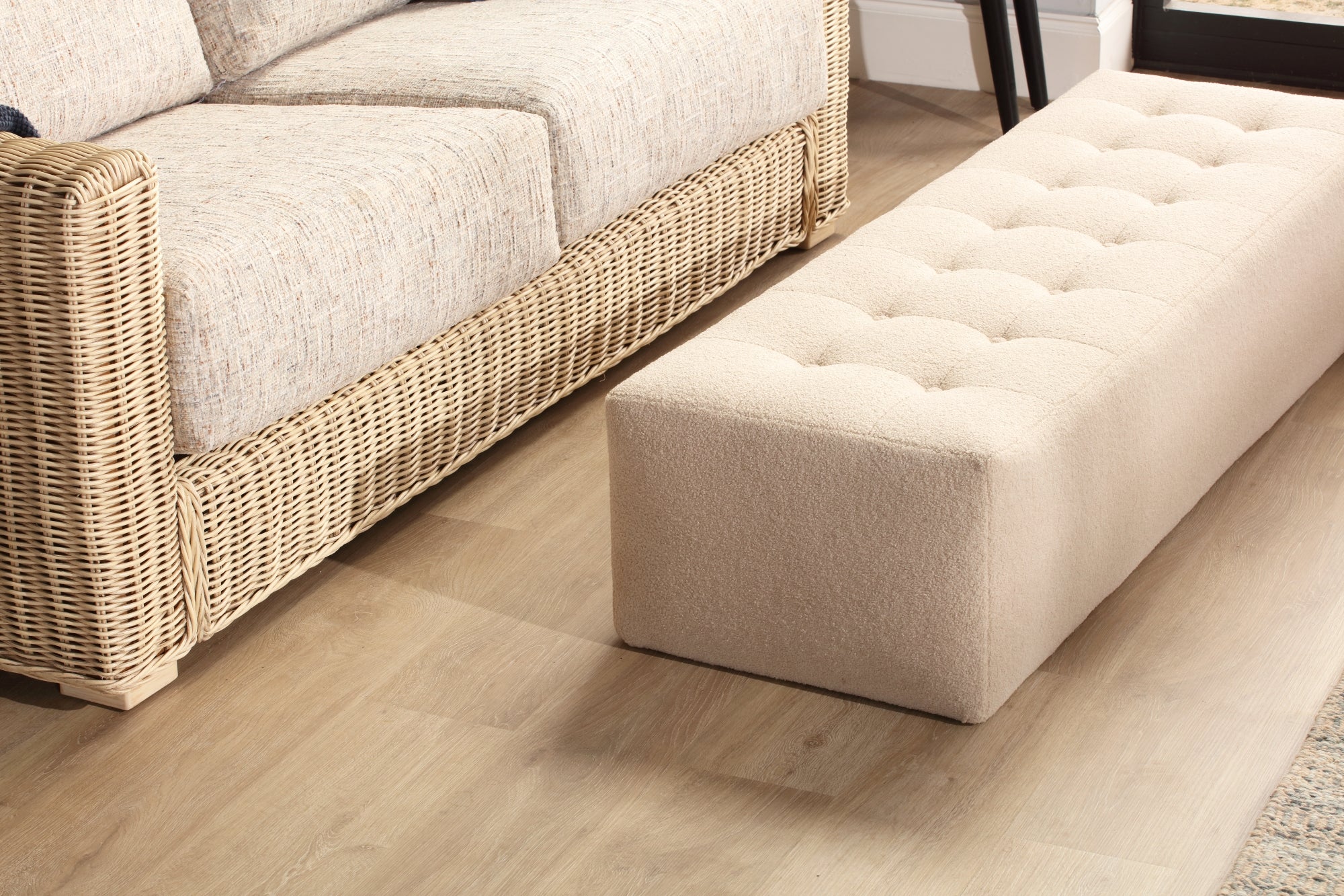 Large Ottoman Rectangular Footstool Bench - Image 2